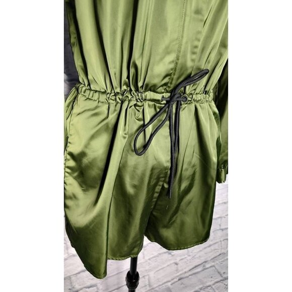 HUNTER For Target Women's Romper Playsuit Green Drawstring Band Collar Short M - Picture 6 of 9